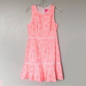 Lilly Pulitzer Ellen Embroidered Flounce Dress In Cantaloupe Size 4 NWOT